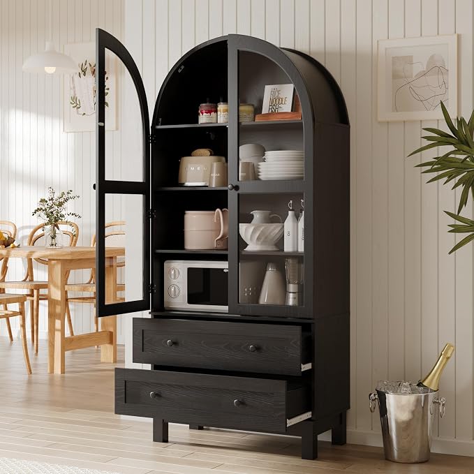 71" Tall Arched Kitchen Pantry, Kitchens Pantry Storage Cabinet - Image 4