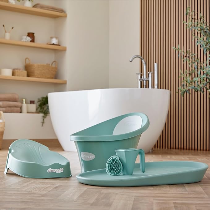 Shnuggle Newborn Baby Bath | Built in Support Bump and Soft Backrest | Suitable - Image 11