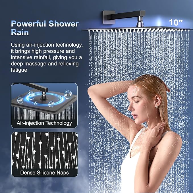 SR SUN RISE 10 Inch Slide Bar Shower Faucet Luxury High Pressure Shower Heads - Image 3