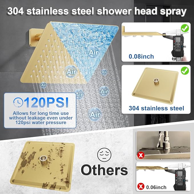 Shower System Modern Rain 8 inches Brass Faucet Set - Image 2