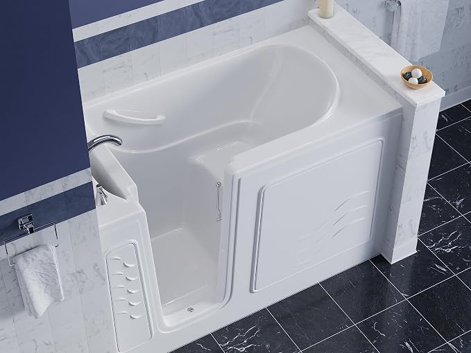 ANZZI Walk-In Soaking Tub 30x60 in Left Drain Quick Fill White – Deep - Image 3