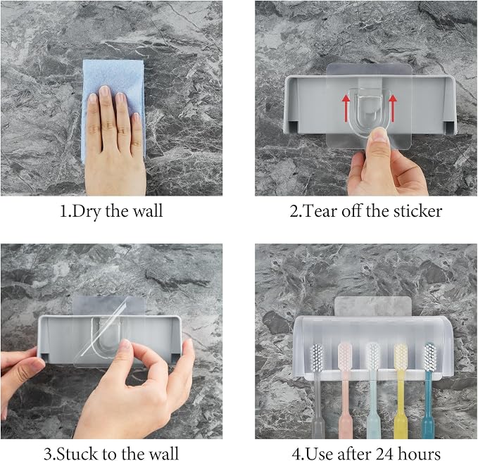 5 Slots Wall Mount Toothbrush Holder - Image 5