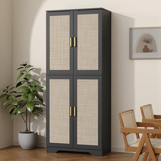 Rattan 72" Tall Kitchen Pantry Cabinet by Furnify