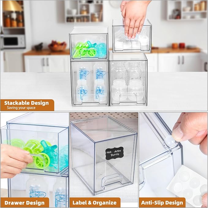 Baby Bottle Organizer, Stackable Storage Drawers - Image 7