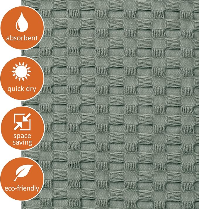 GILDEN TREE Waffle Hand Towels for Bathroom Quick Drying Lint Free Thin - Image 4