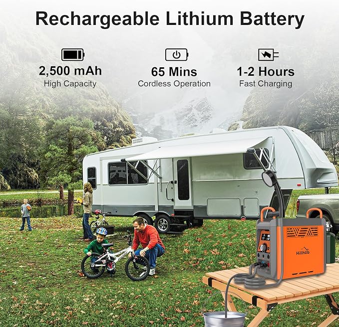 Hillhub Camping Portable Instant Hot Water Heater On Ground, Propane Water - Image 6