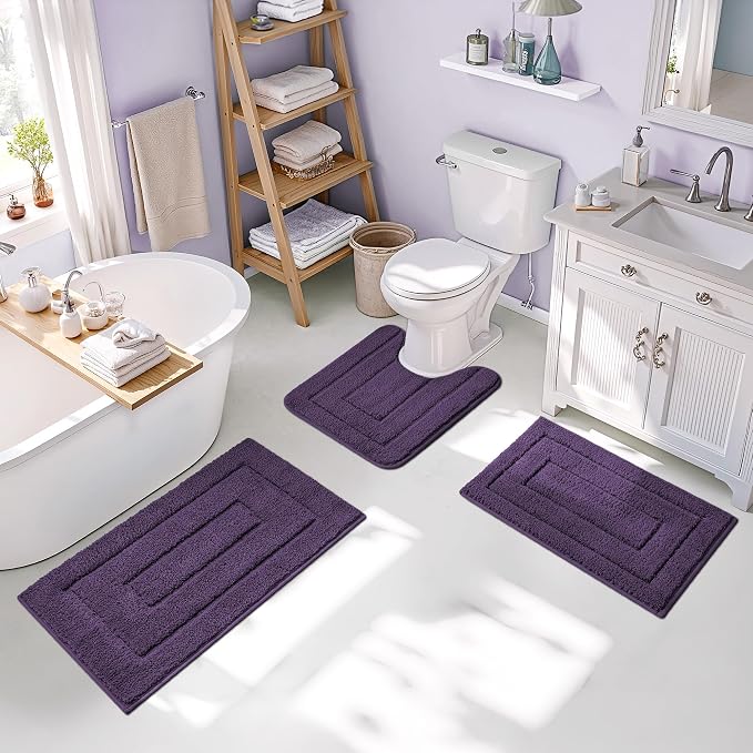 GRANNY SAYS Bathroom Rugs Sets 3 Piece, Soft Absorbent Microfiber Bath Mats - Image 5