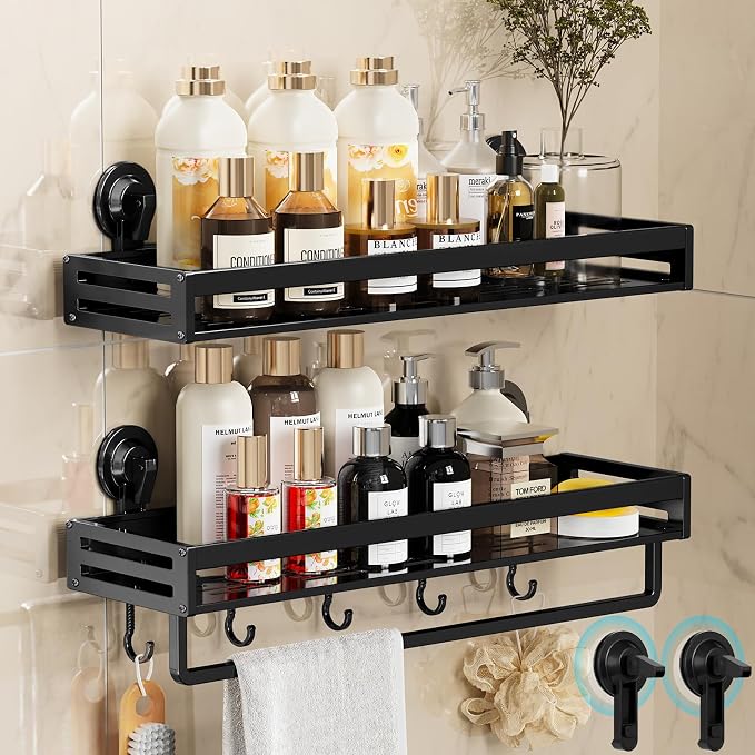 Shower Caddy Suction Cup, 15.8 inch 2 Pack Suction Shower Shelf - Image 2