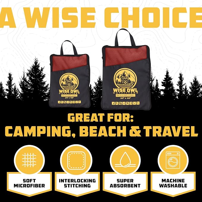 Wise Owl Outfitters Microfiber Camping Towel - Image 2