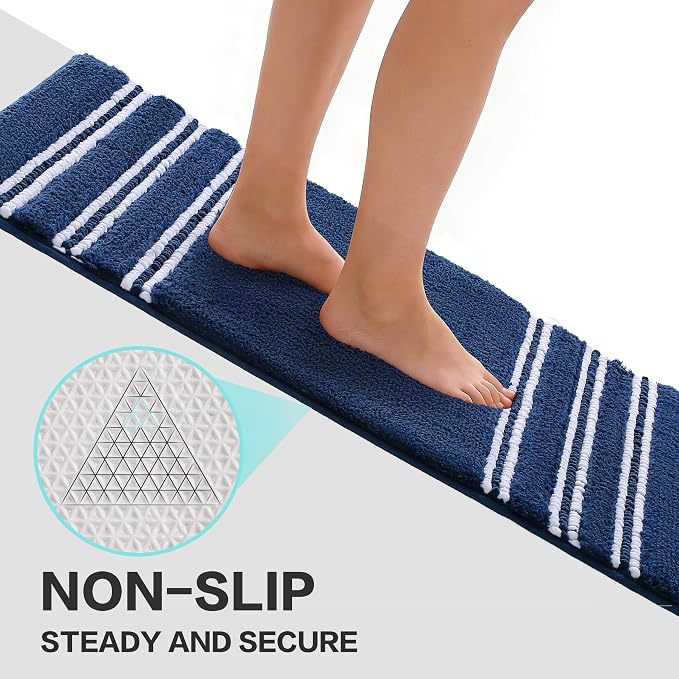 Kmson Bathroom Rugs Mat, Non-Slip Fluffy Thick Water Absorbent Microfiber Mat - Image 4