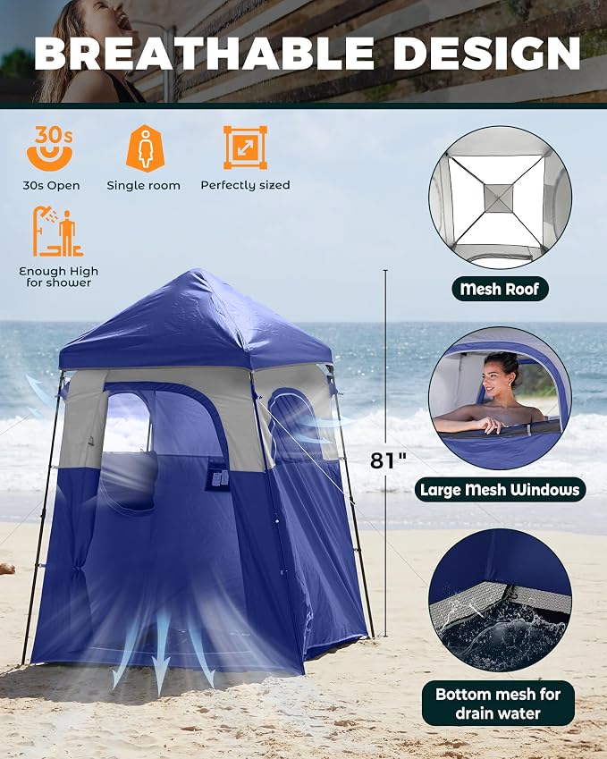 KingCamp Instant Shower Tent, Portable Superior Stable Privacy Shelter - Image 4