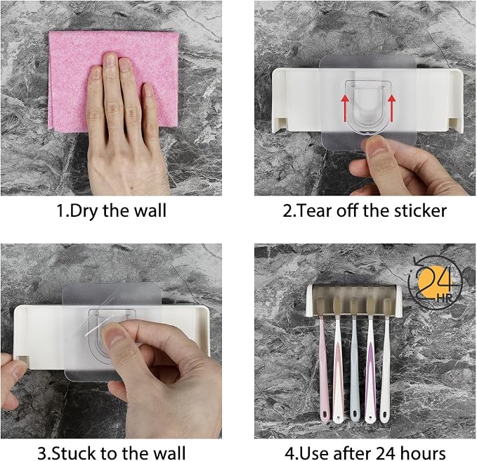 5 Slots Wall Mount Toothbrush Holder - Image 6