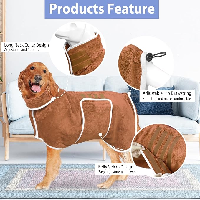 Dog Bathrobe Towel Dog Drying Coat - Image 2