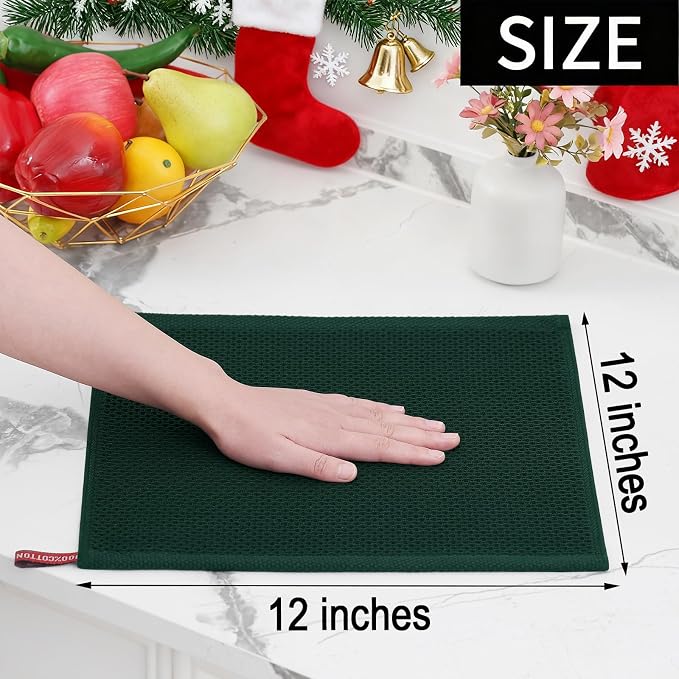 Homaxy 100% Cotton Waffle Weave Kitchen Dish Cloths, Ultra Soft Absorbent Quick - Image 5