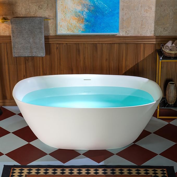 WOODBRIDGE 59" L x 32-5/8" W Luxury Contemporary Solid Surface Stone Resin by WOODBRIDGE