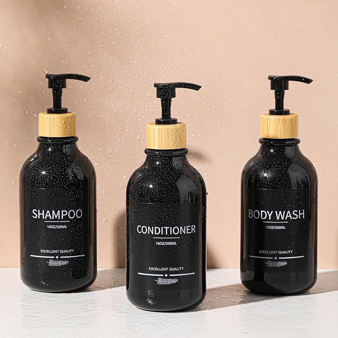 Shampoo and Conditioner Dispenser Bottles, 16.9oz Shower Containers - Image 7