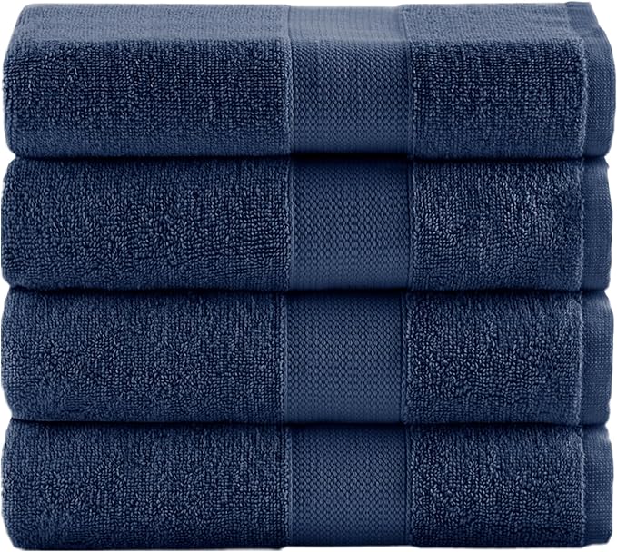 Comfort Spaces Turkish Bath Towel Set of 4 Piece 27x54 Medium 100% Cotton by ComfortSpaces