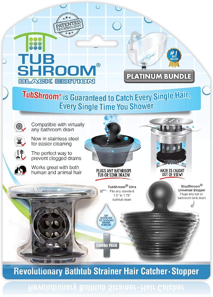 TubShroom Tub Drain Hair Catcher Combo Pack by TubShroom