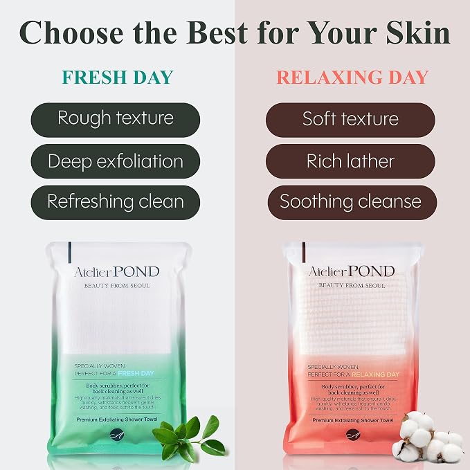 Korean Exfoliating Washcloth 2-Pack – Non-Irritating Cotton-Blend Exfoliating - Image 7