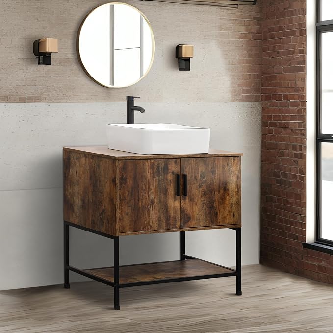UEV Rustic Brown 36 Inch Bathroom Vanity - Image 3