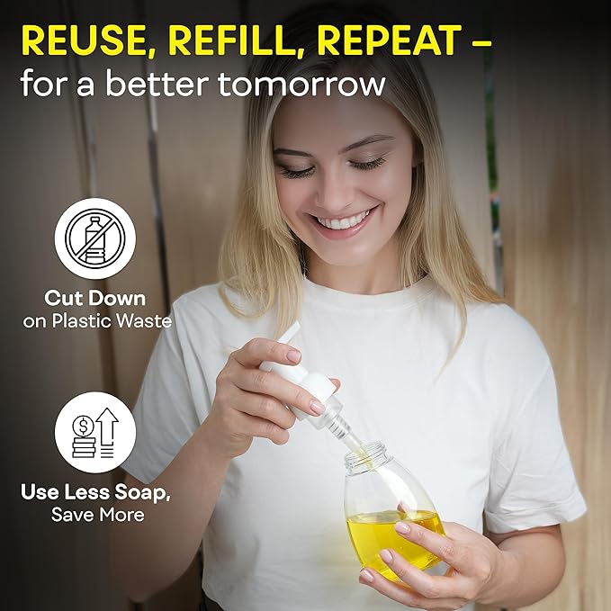 BRIGHTFROM Foaming Soap Dispenser Pump Bottles, BPA Free Empty Refillable - Image 7