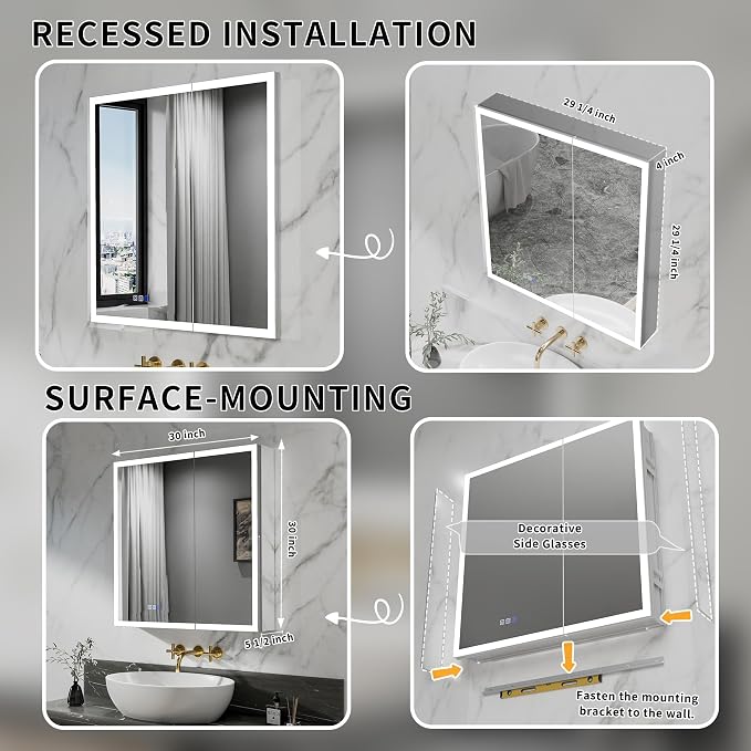 GroGro LED Lighted Bathroom Medicine Cabinet - Image 9