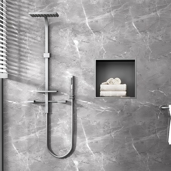 SaniteModar Shower Niche, Stainless Steel Shower Niche 12" X 12" No Tile Needed - Image 2