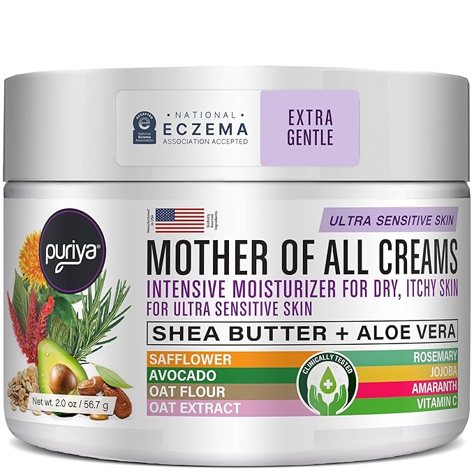 Puriya National Eczema Association Accepted Cream 2 oz, Dry Itchy Skin Relief by Puriya