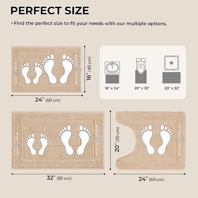 GRANNY SAYS Bathroom Rugs Sets 3 Piece, Soft Absorbent Microfiber Bath Mats - Image 2