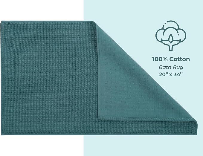 American Soft Linen Bath Rug, 20 in 34 in 100% Cotton Bath Mats Rugs - Image 5