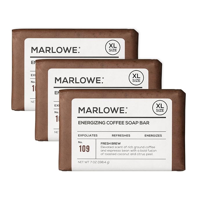 MARLOWE. No. 109 Coffee Bar Soap 7 oz, Body Scrub Soap by MARLOWE