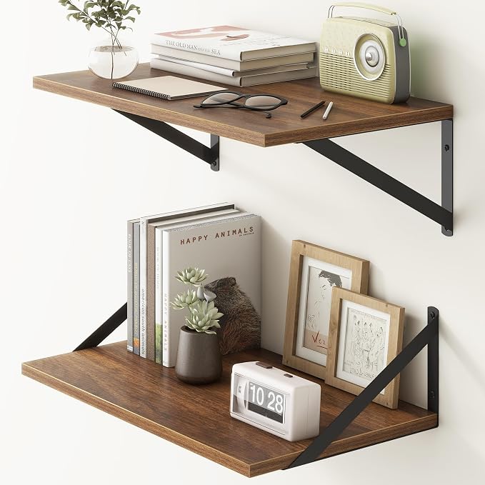 Fun Memories 20 Inch Floating Shelves, Deep Wall Shelves by FunMemories