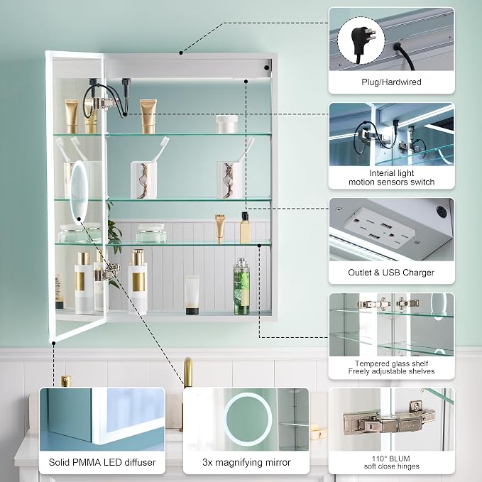 WELLFOR 20" X 30" Medicine Cabinet - Image 11