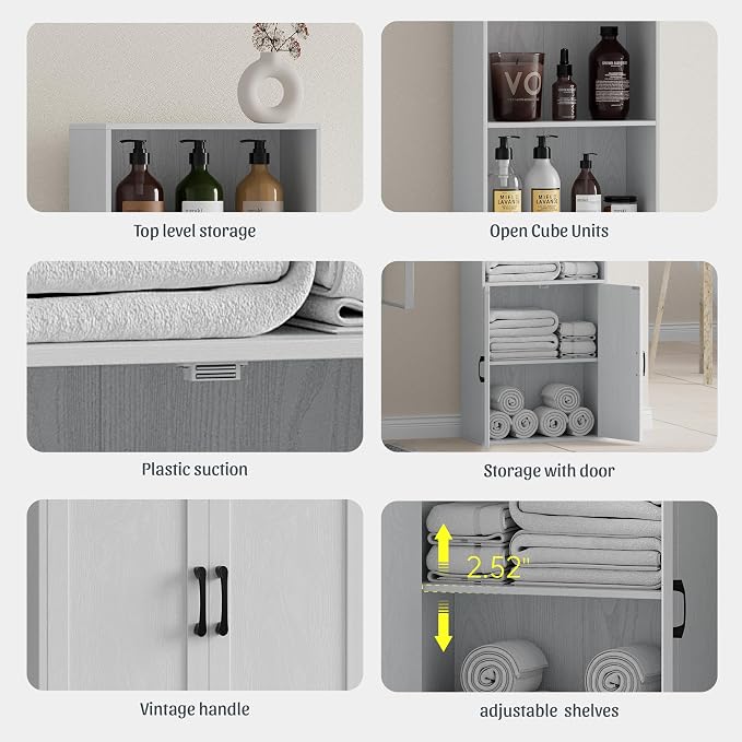Tall Bathroom Storage Cabinet, Bathroom Floor Cabinet - Image 5