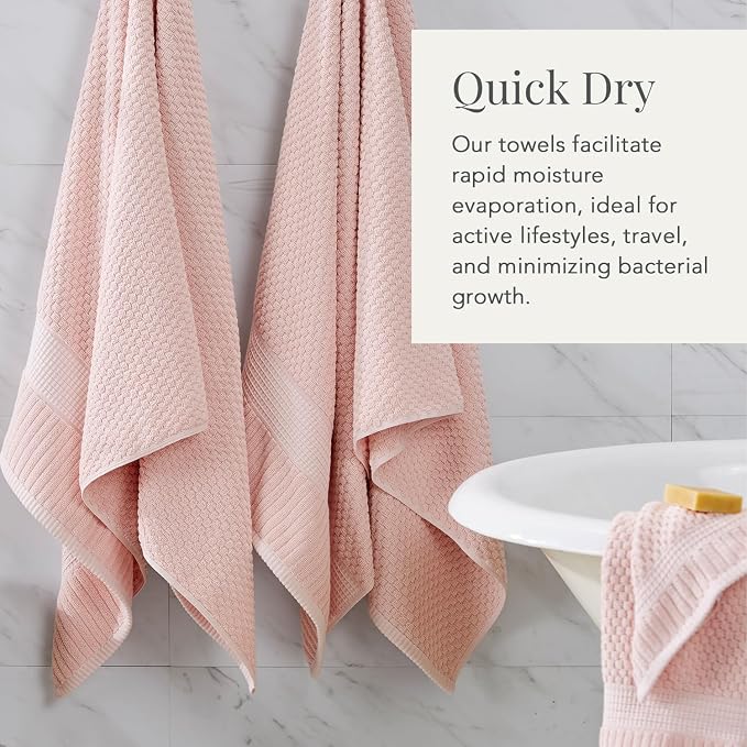 NY Loft 100% Cotton Bath Towel 4 Pack | Super Soft & Absorbent Quick-Dry Bath - Image 3