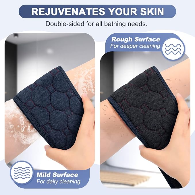 Exfoliating Back Scrubber with Handles, 38.5 Inch Double-Sided Back Exfoliator - Image 4