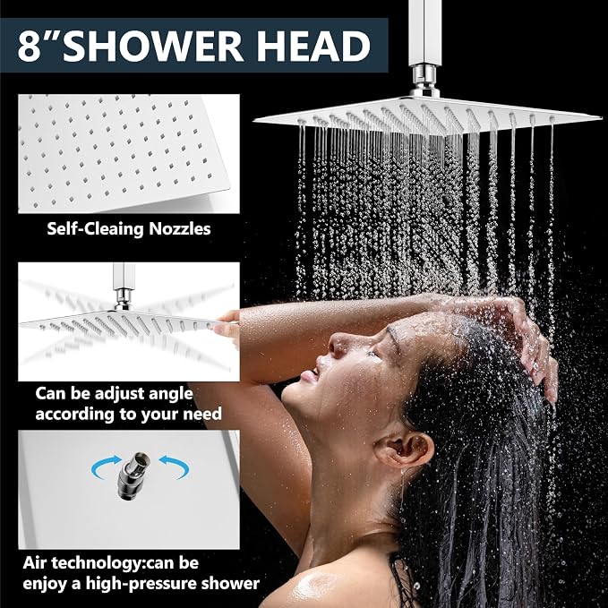 Aolemi Ceiling Mount Shower System Rain Shower Head - Image 2