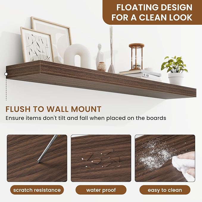 fuqing Floating Shelves for Wall, Wall Mounted Wood Floating Shelf - Image 5