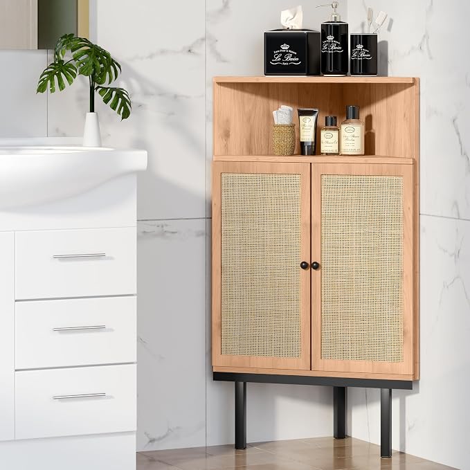 XIAO WEI 39 Inch Boho Corner Cabinet - Image 6