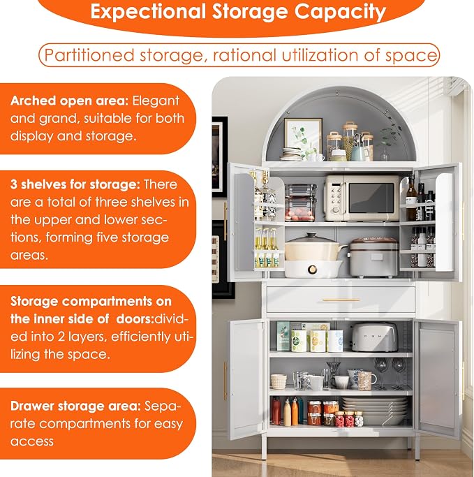 73” Kitchen Pantry Cabinet - Image 3