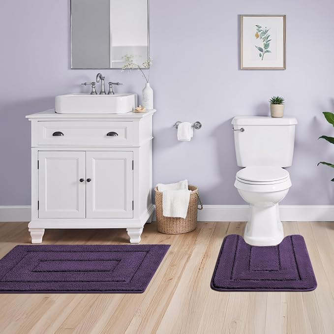GRANNY SAYS Bathroom Rugs Sets 3 Piece, Soft Absorbent Microfiber Bath Mats - Image 6