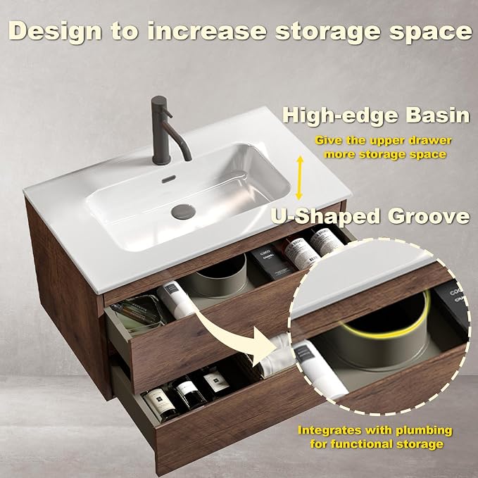 Wall Mounted Floating Bathroom Vanity - Image 3