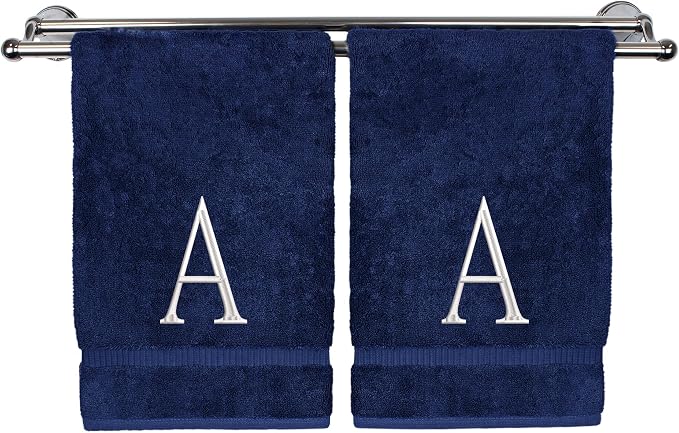 Monogrammed Hand Towel, Personalized Initial Gift, Extra Absorbent 100% Turkish by BareCotton