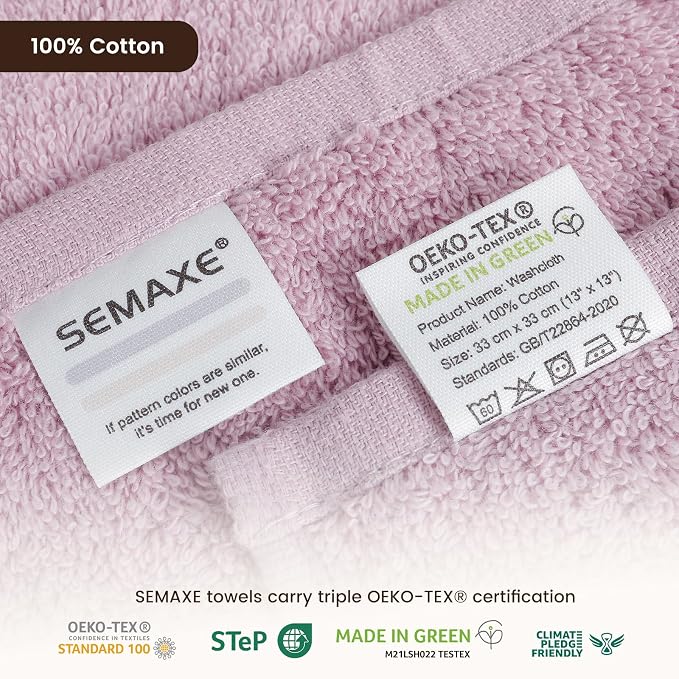 SEMAXE 100% Cotton Washcloths for Bathroom - Image 4