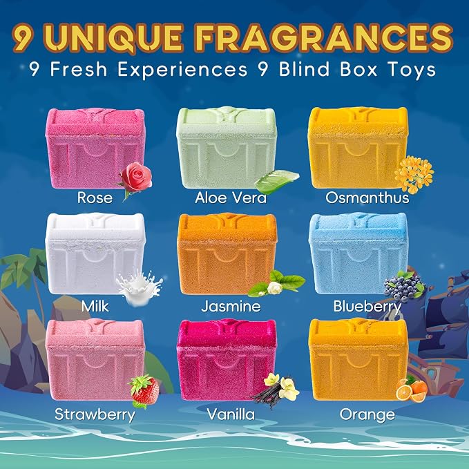 Bath Bombs for Kids with Surprise Inside, 9 Pack Kids Bath Bombs with Treasure - Image 2