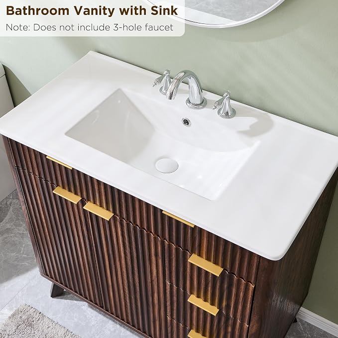 T4TREAM 36" Fluted Bathroom Vanity - Image 7