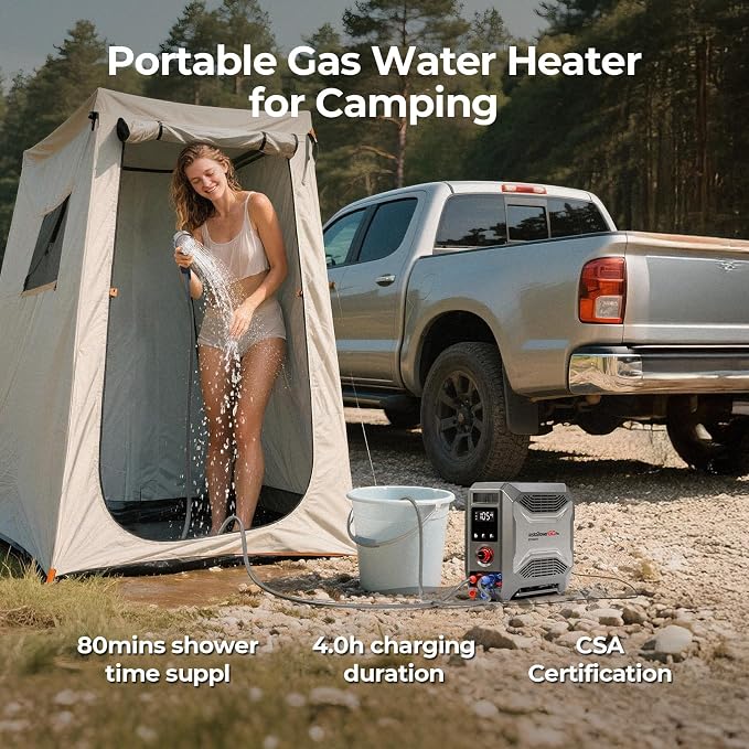 FOGATTI InstaShower GO Pro, Portable Propane Tankless Water Heater 22, 000 BTU - Image 8
