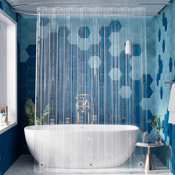 Titanker Extra Long Shower Curtain Liner 72x96 Clear Plastic Shower Liner by Titanker