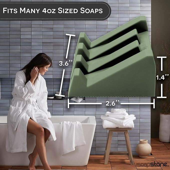 Silicone Soap Dish Self Draining Bar Soap Holder - Image 4