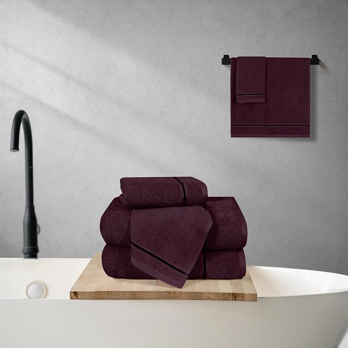 MyOwn Ultra Soft 6 Pack Cotton Towel Set, Contains 2 Bath Towels 28x55 inch - Image 4